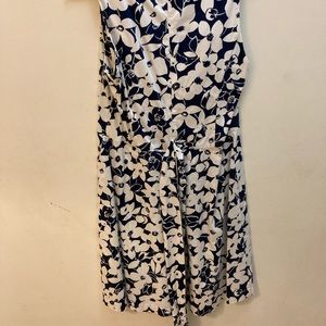 Navy Blue and White Spring Dress